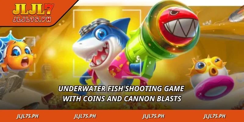 Underwater fish shooting game with coins and cannon blasts