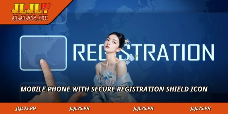 Mobile phone with secure registration shield icon