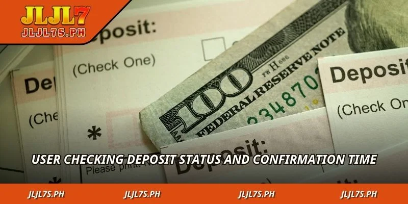 User checking deposit status and confirmation time