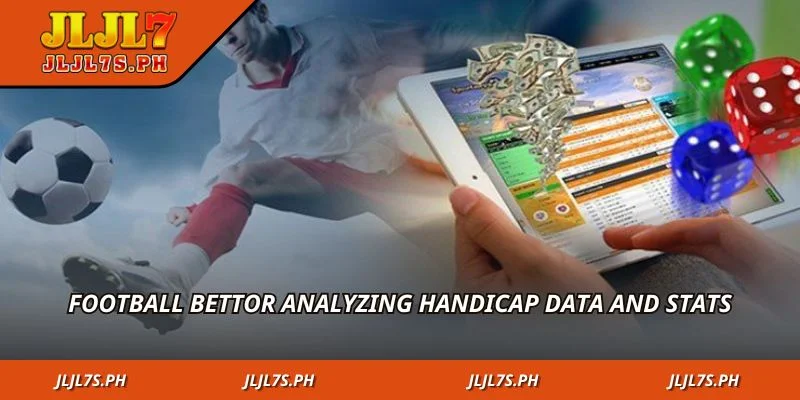 Football bettor analyzing handicap data and stats