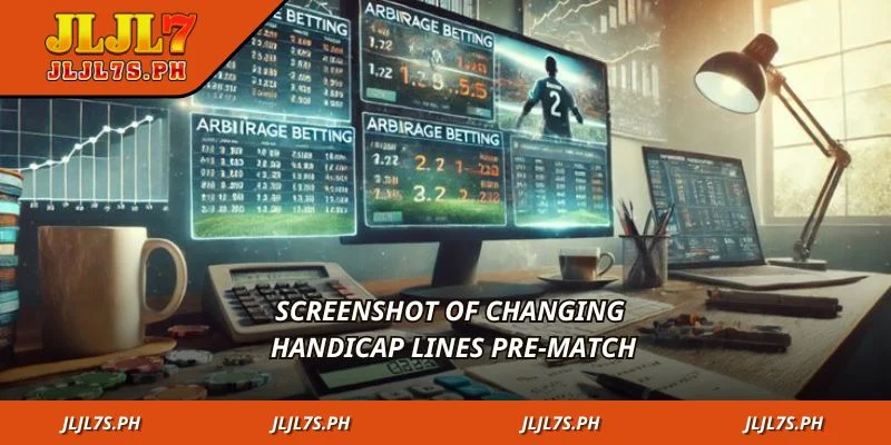 Screenshot of changing handicap lines pre-match