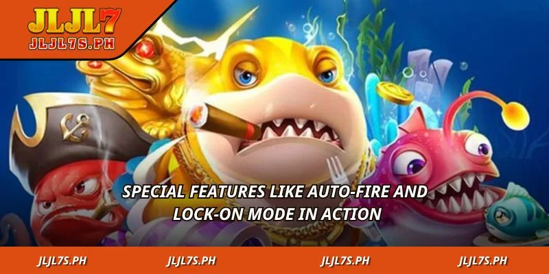 Special features like auto-fire and lock-on mode in action