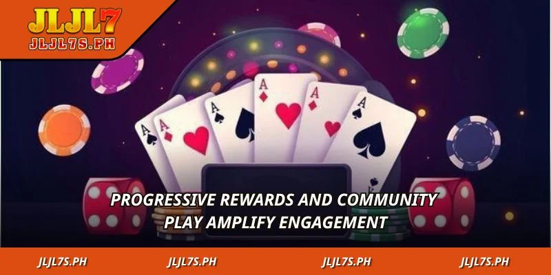Progressive rewards and community play amplify engagement
